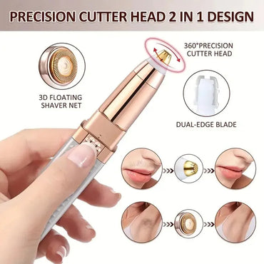 Rechargeable 2-in-1 Eyebrow Razor & Hair Shaver with LED Light