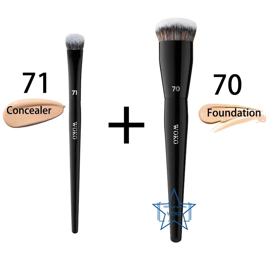 Flat Top Foundation Makeup Brush – Angled Synthetic Brush for Flawless Blending