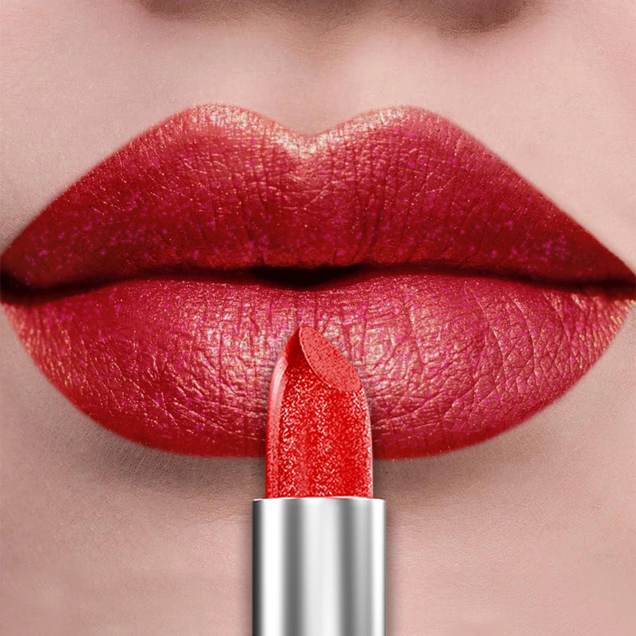 21-Color Bold & Intense Glitter Metallic Lipstick