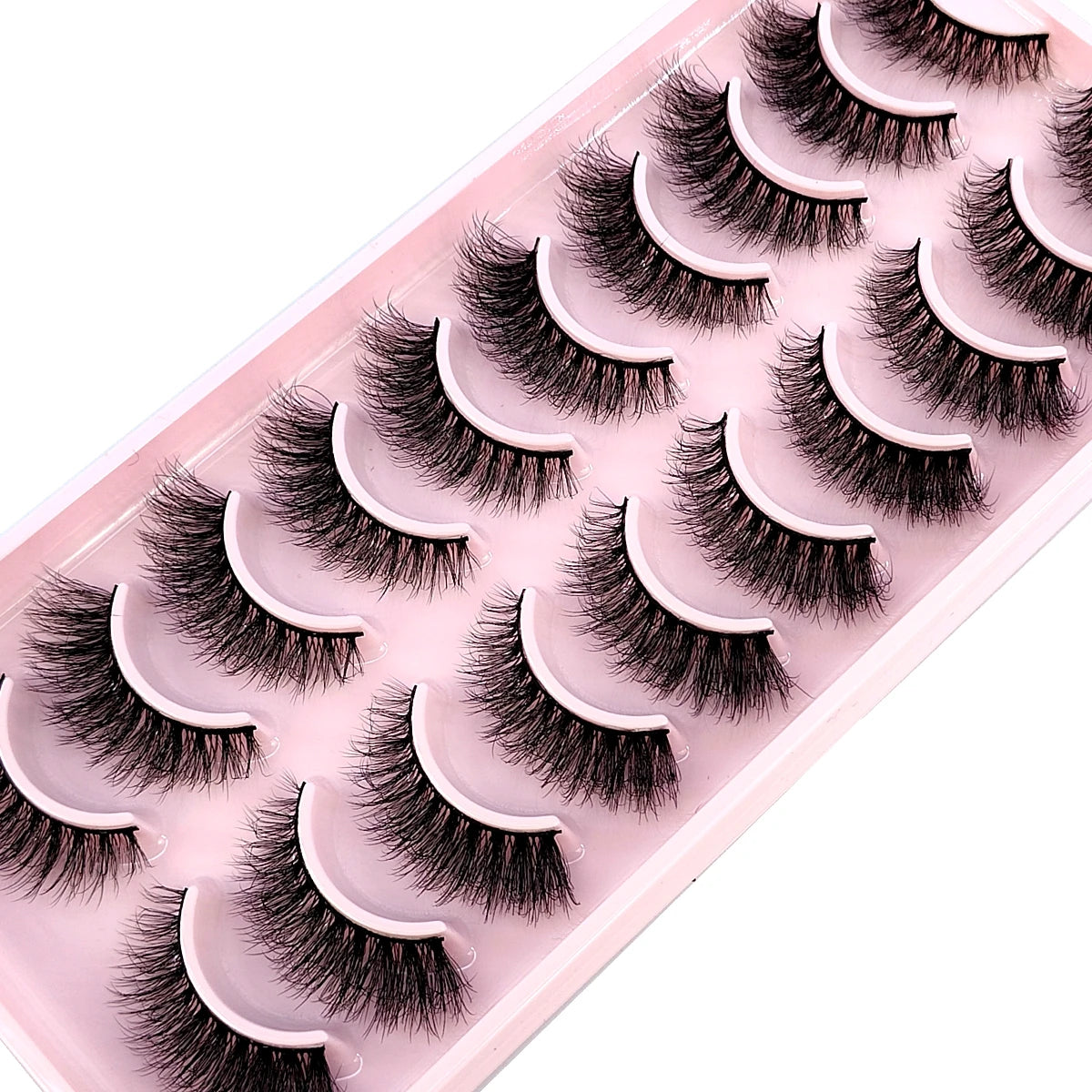 10 Pairs Faux Mink Eyelashes – Handmade 3D Fluffy Lashes