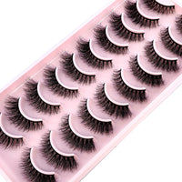 10 Pairs Faux Mink Eyelashes – Handmade 3D Fluffy Lashes