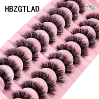 10 Pairs Faux Mink Eyelashes – Handmade 3D Fluffy Lashes
