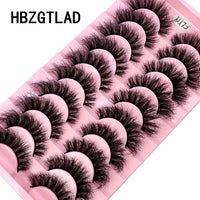 10 Pairs Faux Mink Eyelashes – Handmade 3D Fluffy Lashes