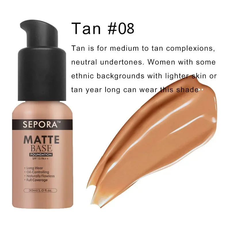 30ml SEPORA Liquid Foundation Waterproof Long Lasting