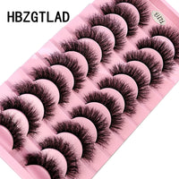 10 Pairs Faux Mink Eyelashes – Handmade 3D Fluffy Lashes