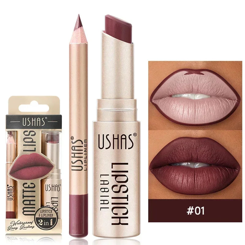 2-in-1 Lipstick & Lip Liner Set