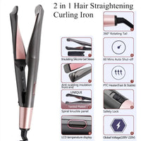 2-in-1 Hair Straightener & Curler – Professional Fast-Heating Styling Tool