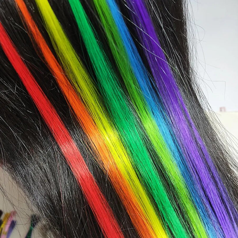 clip in hair extensions rainbow  | Shopsglam