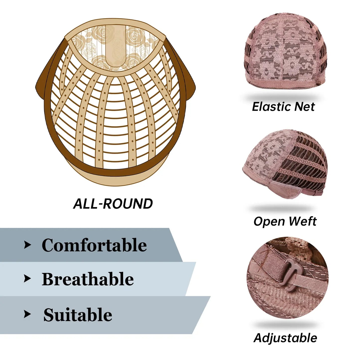 Brown Wavy Wig with Bangs