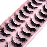 10 Pairs Faux Mink Eyelashes – Handmade 3D Fluffy Lashes