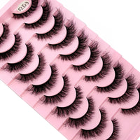 10 Pairs Faux Mink Eyelashes – Handmade 3D Fluffy Lashes