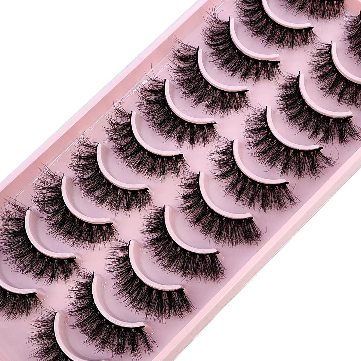 10 Pairs Faux Mink Eyelashes – Handmade 3D Fluffy Lashes