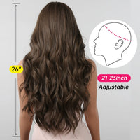 Brown Wavy Wig with Bangs