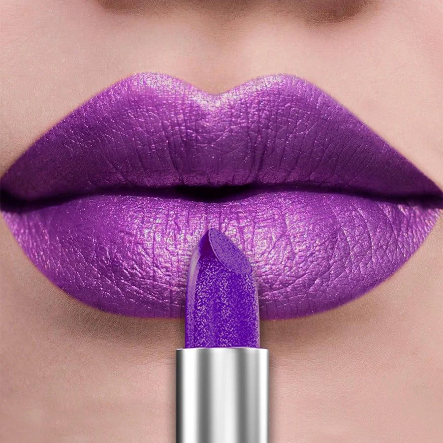 21-Color Bold & Intense Glitter Metallic Lipstick