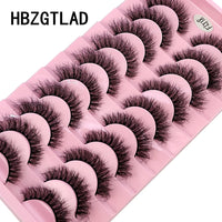 10 Pairs Faux Mink Eyelashes – Handmade 3D Fluffy Lashes
