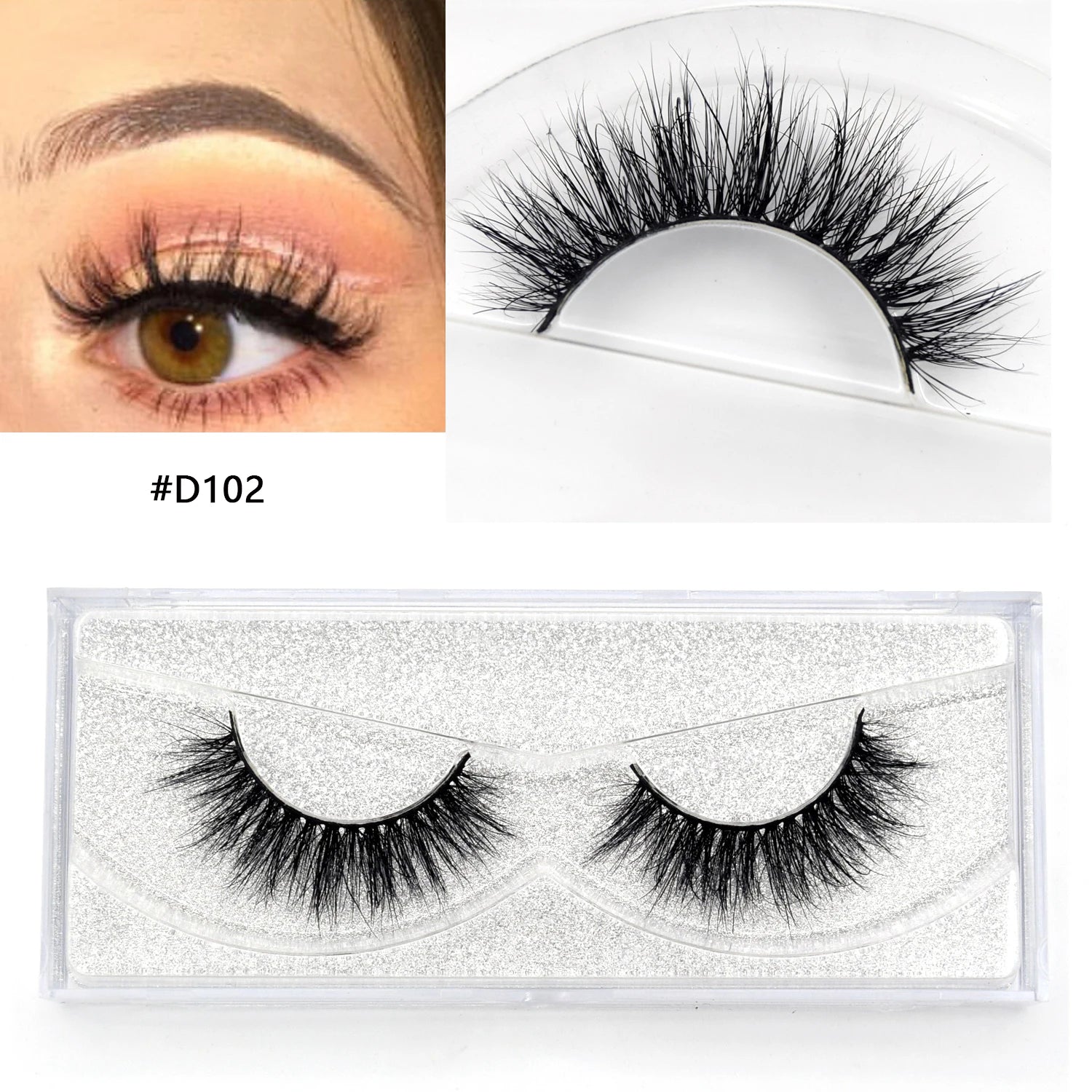 Visofree Mink Eyelashes – Clear Band Handmade Crisscross Lashes
