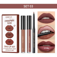 3-Piece Matte Liquid Lipstick & Lip Liner Se
