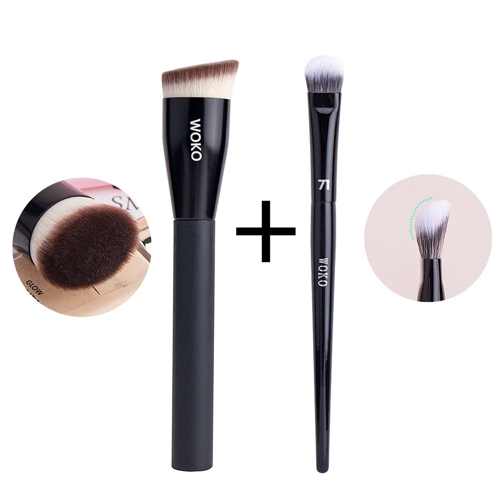 Flat Top Foundation Makeup Brush – Angled Synthetic Brush for Flawless Blending