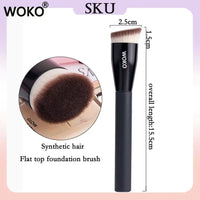 Flat Top Foundation Makeup Brush – Angled Synthetic Brush for Flawless Blending