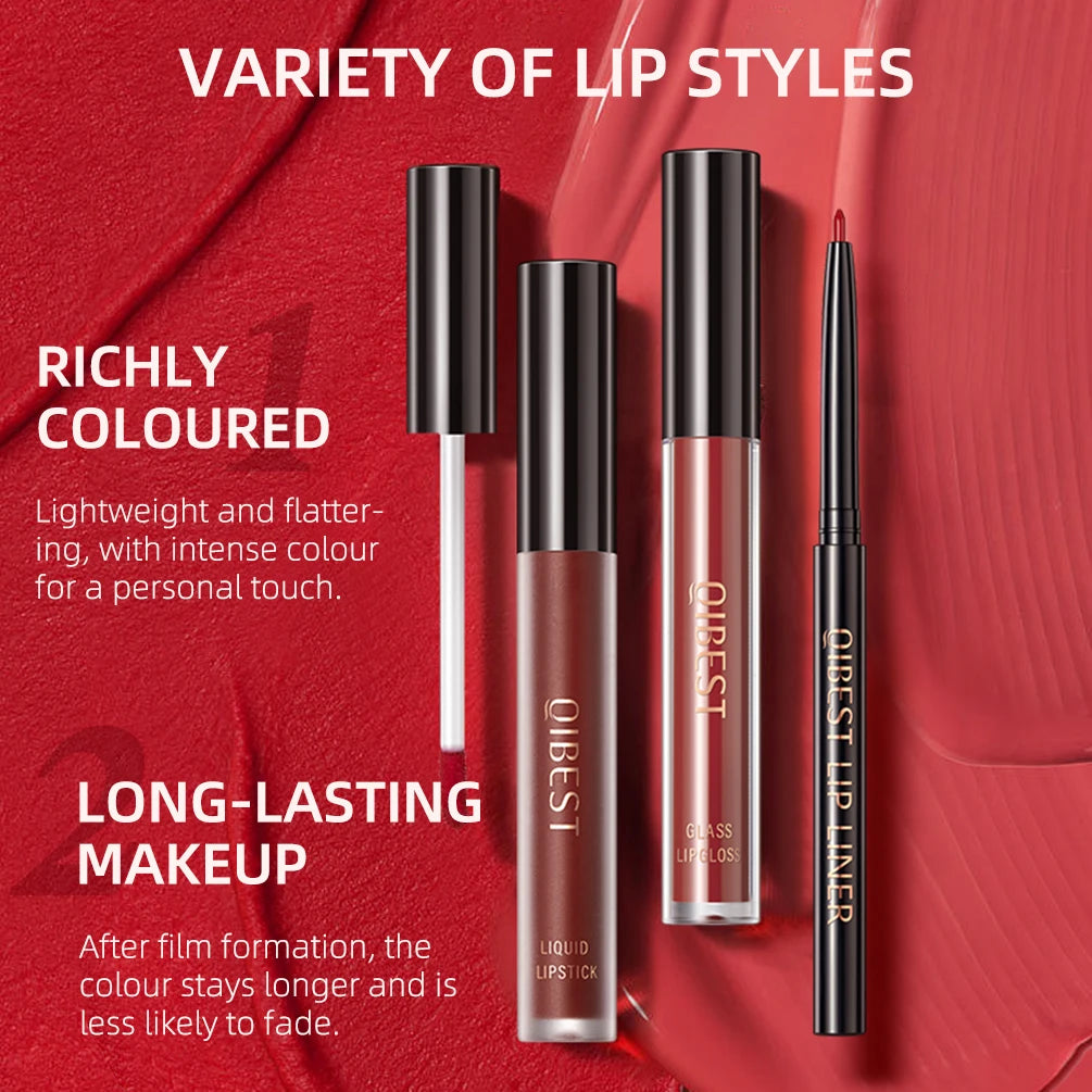 3-Piece Matte Liquid Lipstick & Lip Liner Se