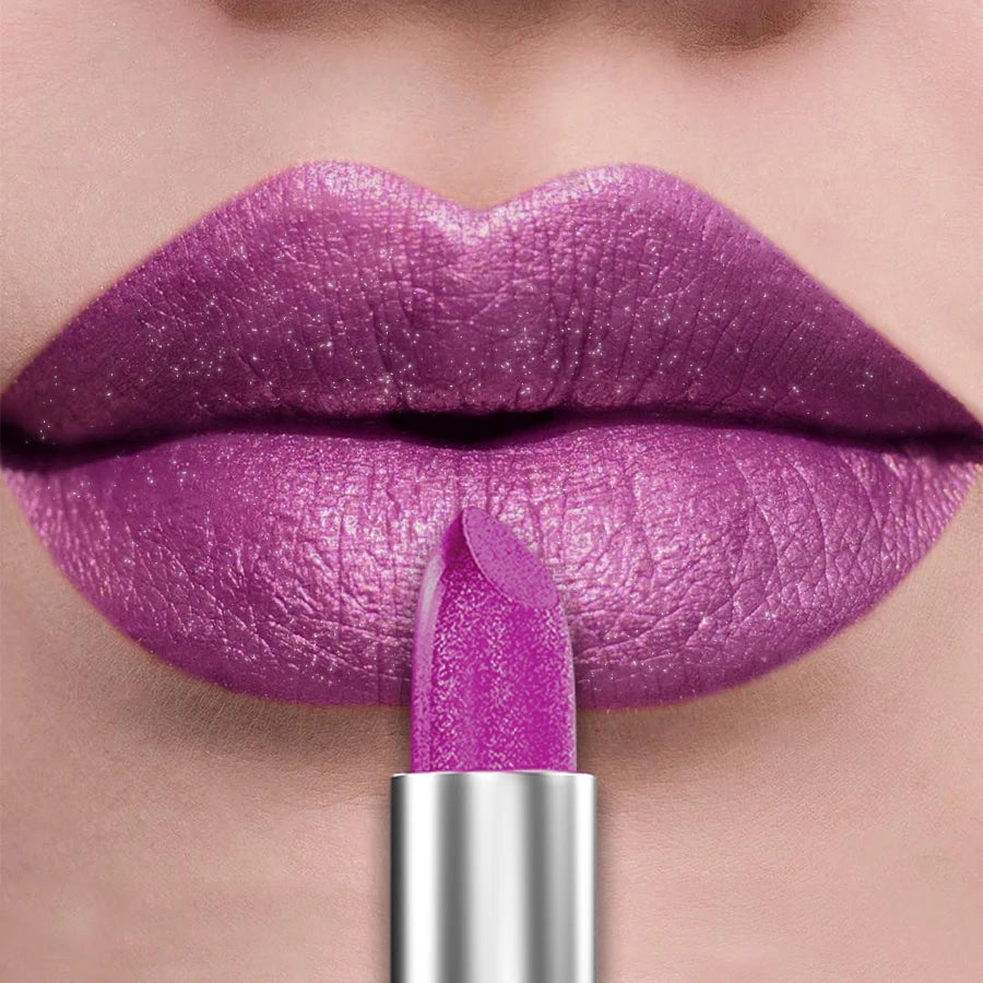 21-Color Bold & Intense Glitter Metallic Lipstick