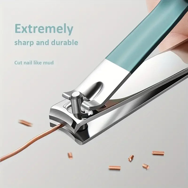 4-Piece Manicure Set with Portable Leather Case