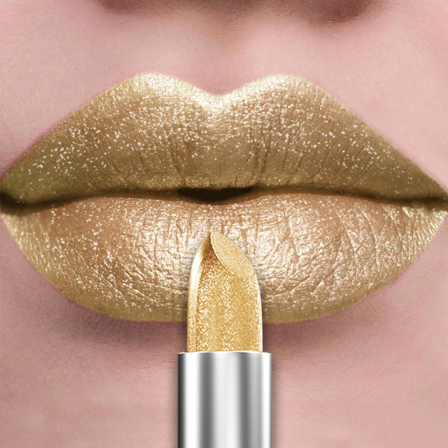 21-Color Bold & Intense Glitter Metallic Lipstick