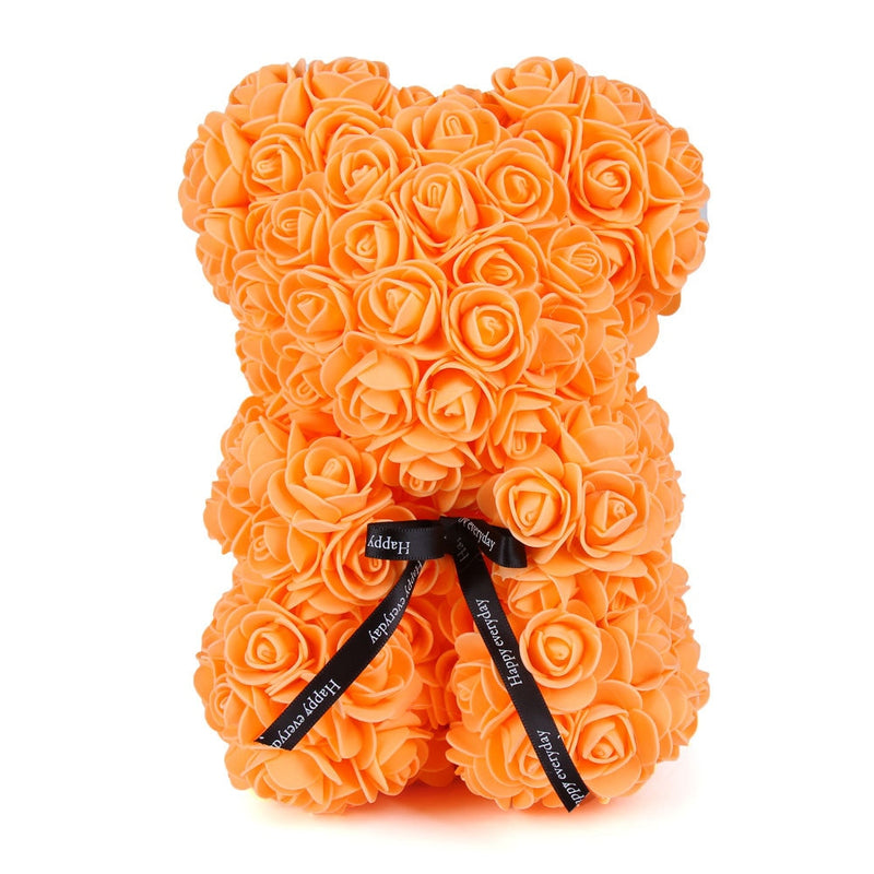 faux roses teddy bear