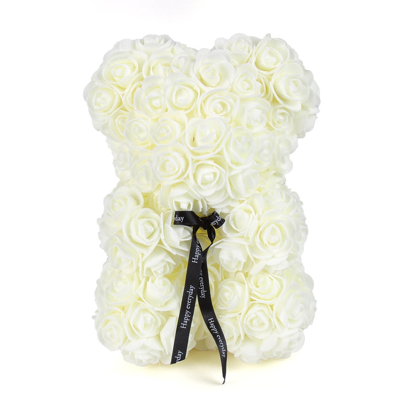 white rose teddy bear  | shopsglam