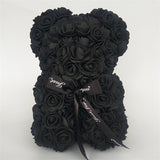 black rose teddy bear