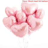 red heart outline foil balloon