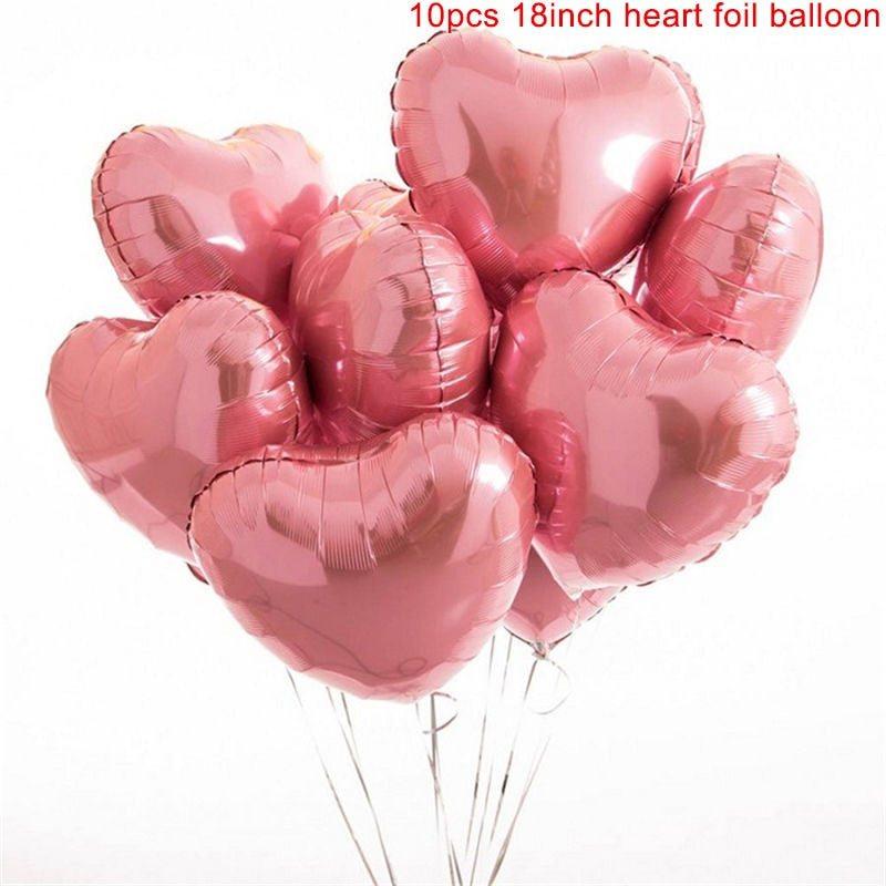 lver foil heart shaped balloons